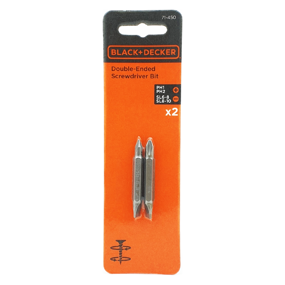 Black & Decker 71-450-B1 Double Ended Screwdriver Bit 2Pcs | Black & Decker by KHM Megatools Corp. Black & Decker 71-450-B1 Double Ended Screwdriver Bit 2Pcs | Black & Decker by KHM Megatools Corp.